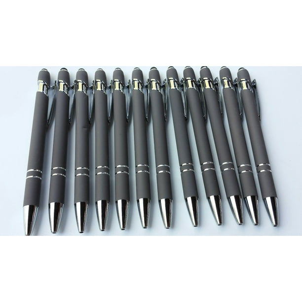 40ct Misprint//Overstock Lot Alpha Metal Soft Touch Stylus Click Pen MIXED COLORS